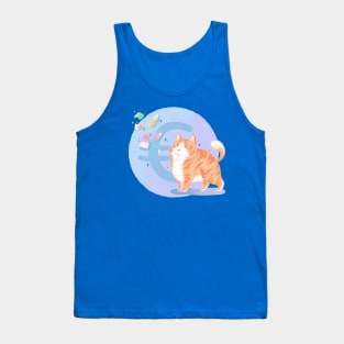 Euro-cat (version with blue background) Tank Top